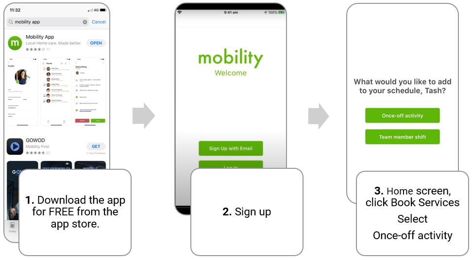 Get your first hour of service Free mobility