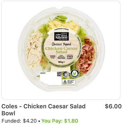 Coles Chicken Caesar Salad